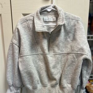 Abercrombie Kids Light Gray Zip-Up Sweater